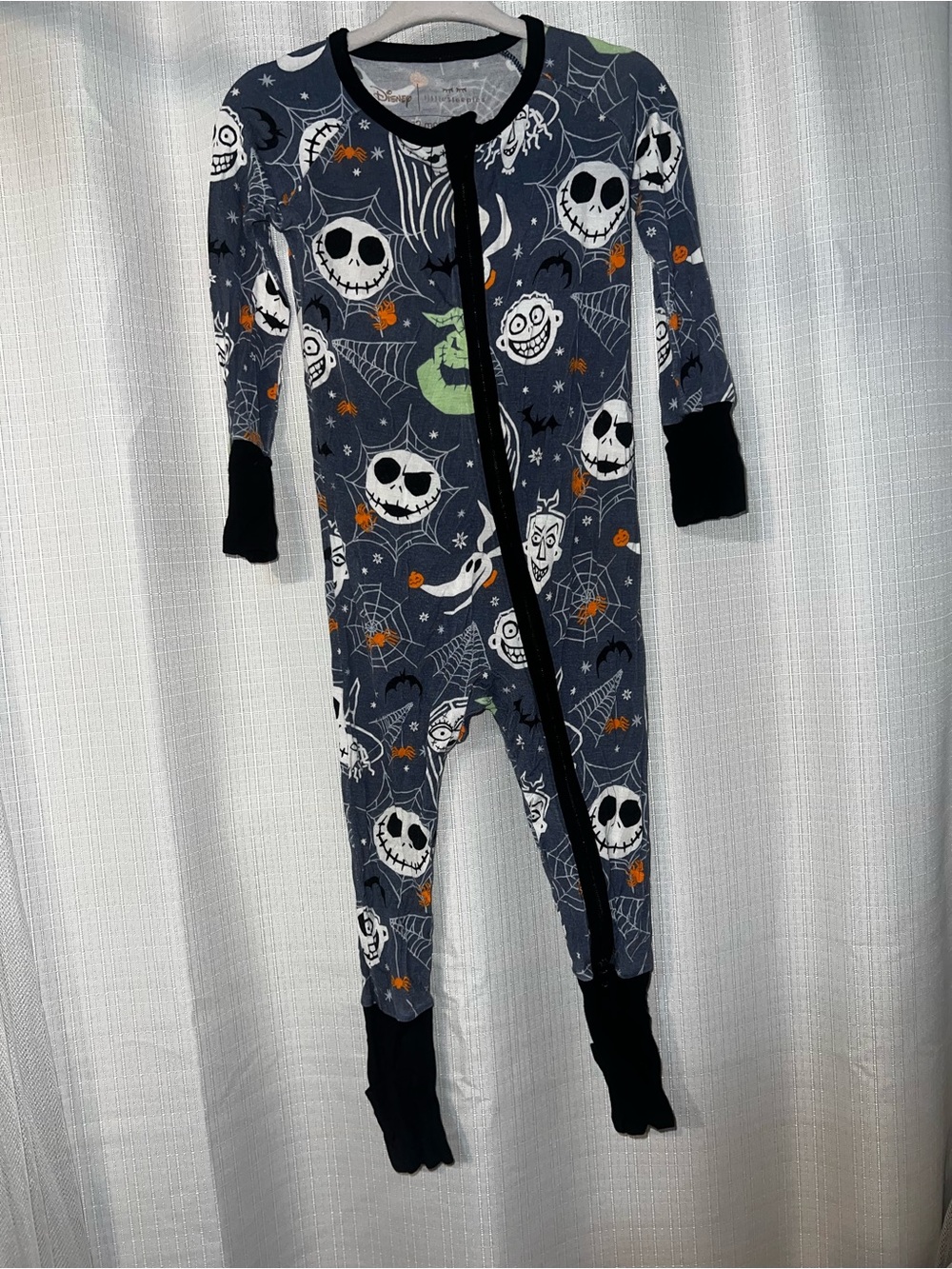 Little Sleepies Gray Halloween Print One-Piece Footie